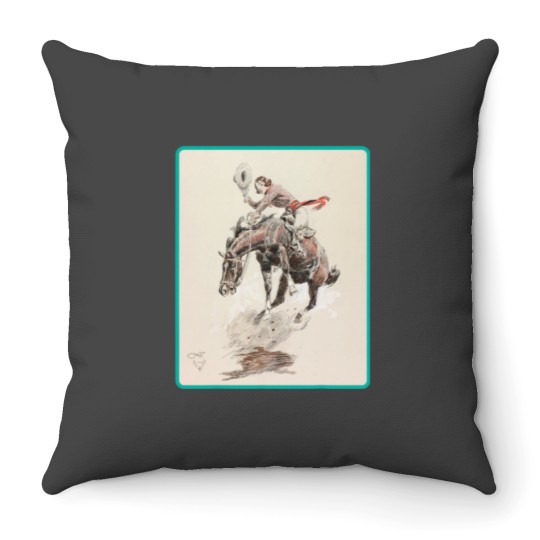 Discover Cowgirl Cowboy Rodeo Horse Western Country Vintage America Throw Pillows