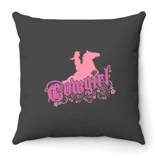 Discover Cowgirl Equestrian Horse Riding Throw Pillows