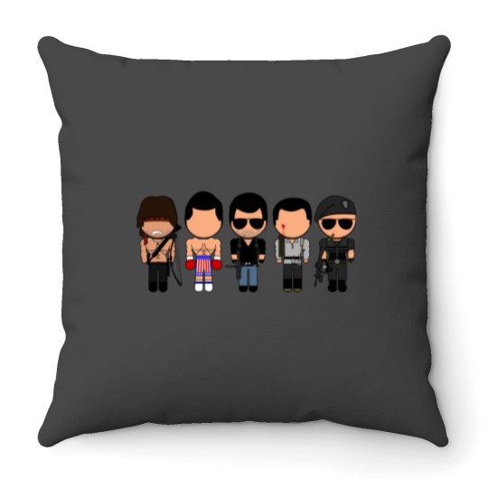 Discover Stallone Through the Ages - Vector-Eds Throw Pillows