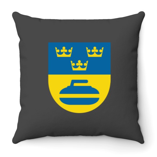 Discover Sweden Curling Throw Pillows
