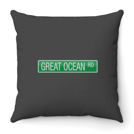 Discover 020 Great Ocean Road street sign Sticker Throw Pillows