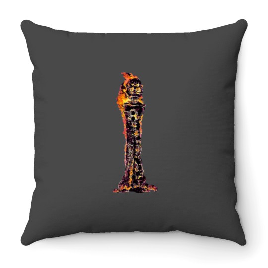 Discover Zozobra tower Throw Pillows