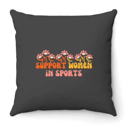 Discover Showing Support For Women In Sports Gift For Athlete Women Throw Pillows