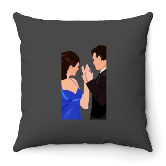 Discover Damon and Elena Throw Pillows