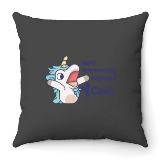 Discover Why Should I Care Unicorse Blue Dog Shirt Throw Pillows