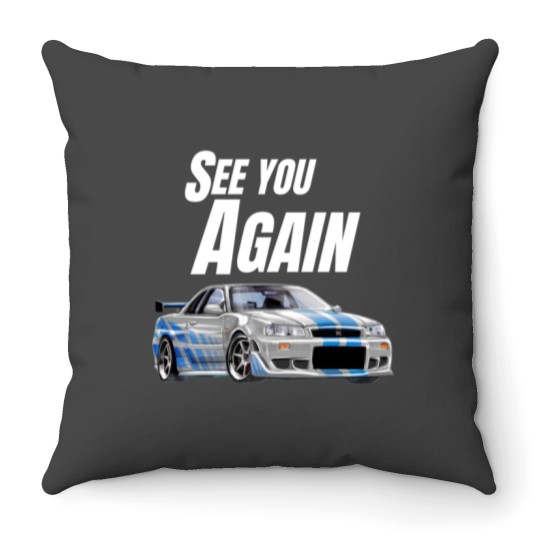 Discover See you Again { fast and furious R34 GTR } Throw Pillows