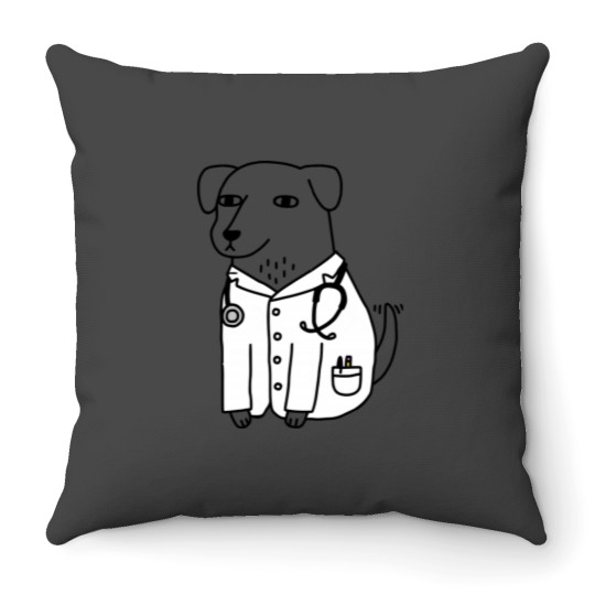 Discover Funny Dogtor Throw Pillows