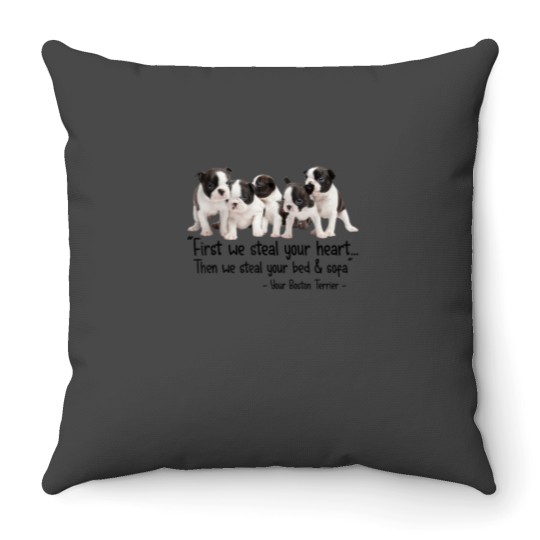 Discover Then We Steal Your Bed Sofa Your Boston Terrier  1030 Throw Pillows