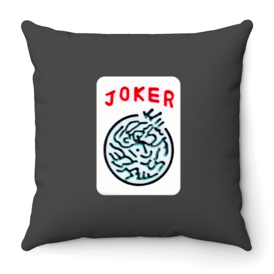 Discover mahjong game symbol joker tile Throw Pillows