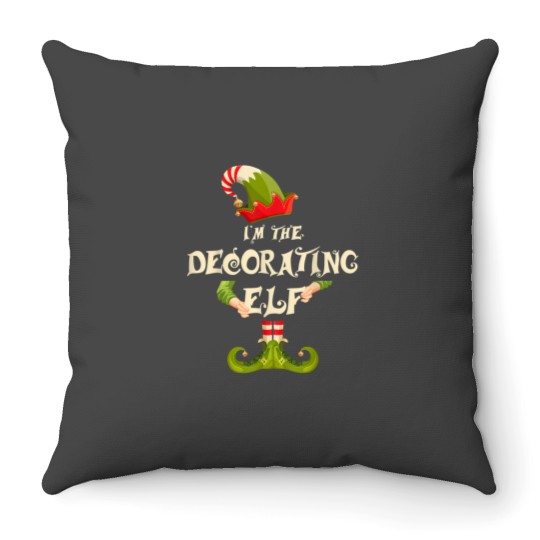 Discover Im The Decorating Elf Shirt Women Christmas Pajamas Costume 6728 Throw Pillows