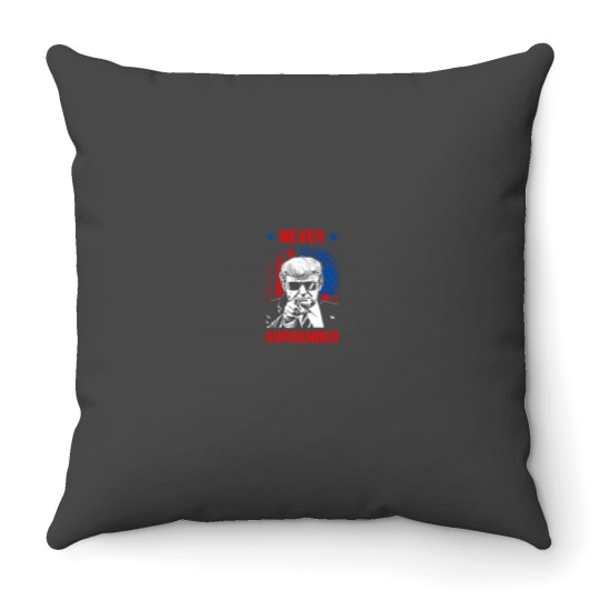 Discover Never Surrender Trump Mugshot 47 2024 President 3661 Throw Pillows