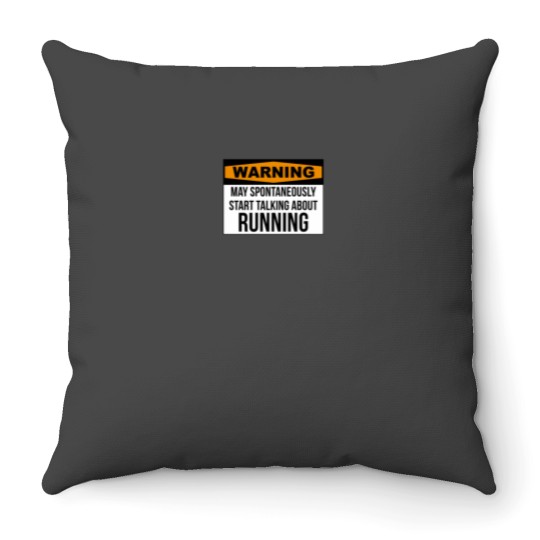 Discover Running Sticker Throw Pillows