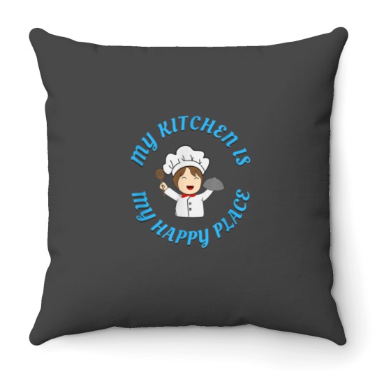 Discover The Kitchen is My Happy Place Throw Pillows