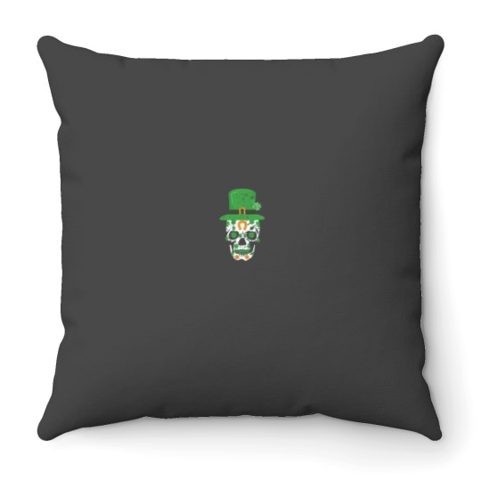 Discover St Patricks Day Skull Irish Shamrock of Dead Men Women 5113 Throw Pillows