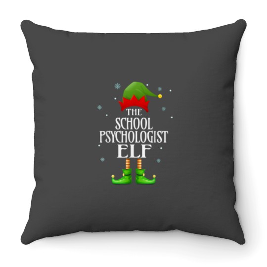 Discover School Psychologist Elf Xmas Funny Family Matching Christmas Throw Pillows