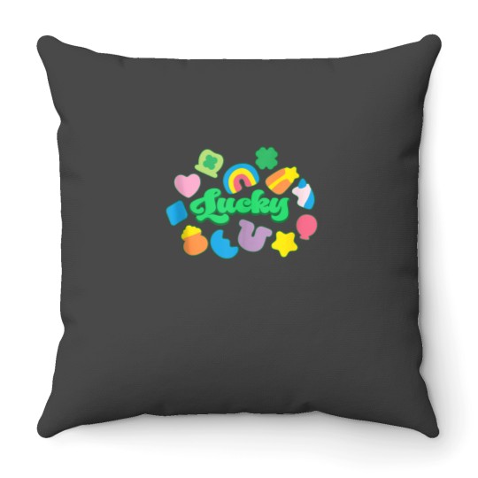 Discover Lucky Charm Shapes Marshmallows Happy St Patricks Day Irish Throw Pillows