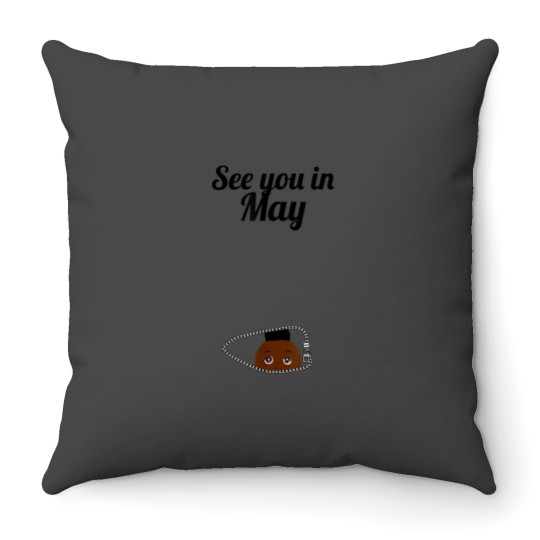 Discover See you in May Cute Peeking Black Baby Mom Gift Throw Pillows