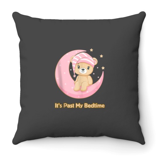 Discover Its Past My Bedtime Cute Bear Sleeping Women Men Baby Throw Pillows