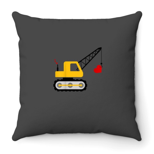 Discover Kids Construction Truck Valentines Day Toddler Boy Throw Pillows