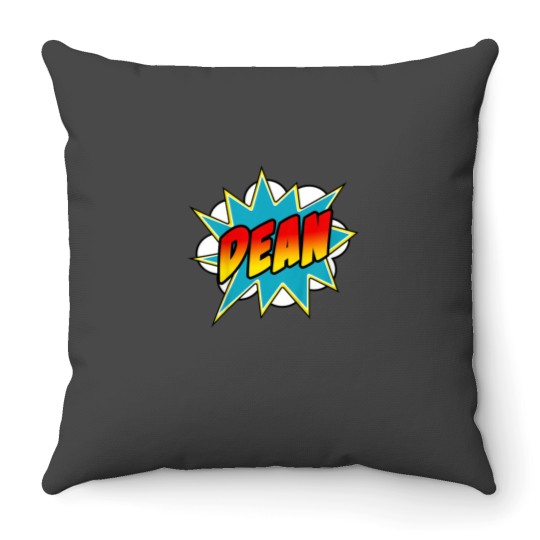 Discover Kids Boys Dean Name Comic Book Superhero Throw Pillows