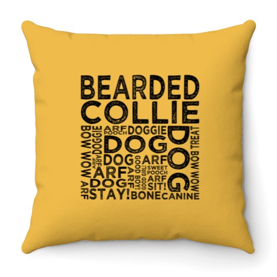 Discover Bearded Collie Throw Pillows
