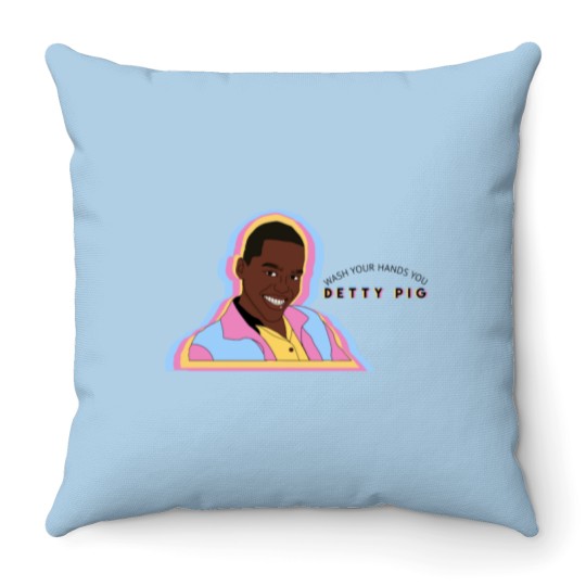 Discover Wash your hands you DETTY PIG Throw Pillows