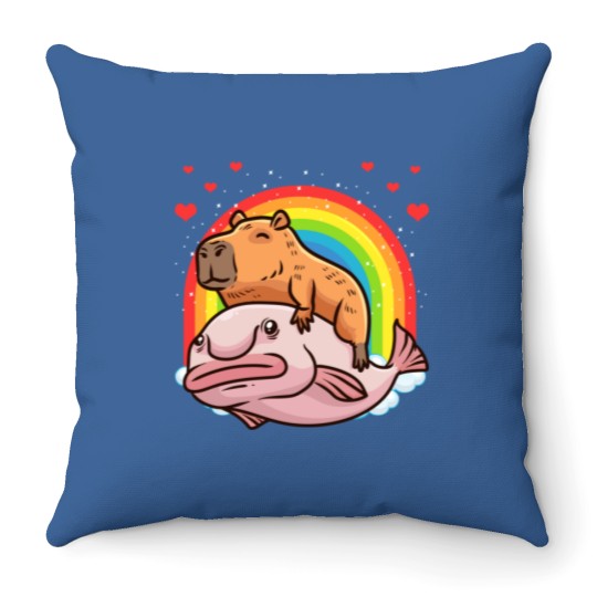 Discover Capybar a Giant Cavy Rodent With Hearts Capybar a Throw Pillows