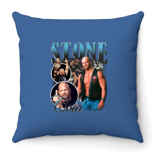 Discover Vintage Bootleg Style Stone Cold Throw Pillows, Steve Austin Wrestling Throw Pillows