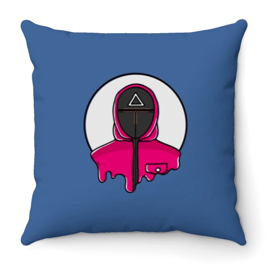 Discover Triangle Squid Ga me guard Throw Pillows