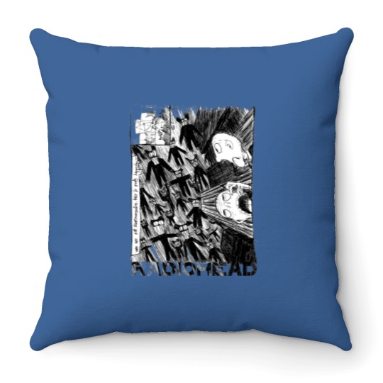 Discover Radiohead Scribble Grey Throw Pillows, A Rock Off  Throw Pillows