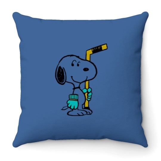 Discover Snoopy Ice Hockey Throw Pillows