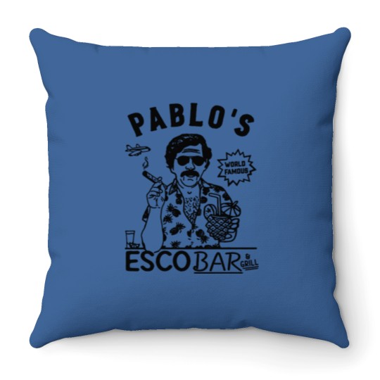 Discover Pablo Escobar Famous Bar Throw Pillows