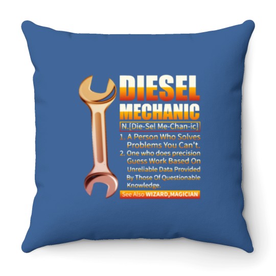 Discover Diesel Mechanic Gift Diesel Mechanic Definition Throw Pillows
