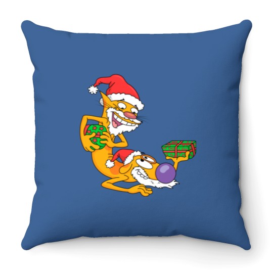 Discover catdog xmas Graphic Throw Pillows