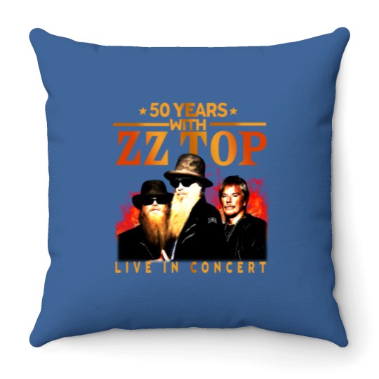 Discover ZZ Top 50 Years Live In Concert The Memories Throw Pillows, ZZ Top Throw Pillows