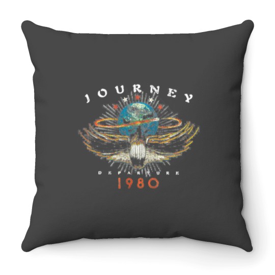 Discover Journey Departure Tour 1980 Men’s Throw Pillows, Throw Pillows For Music Fan