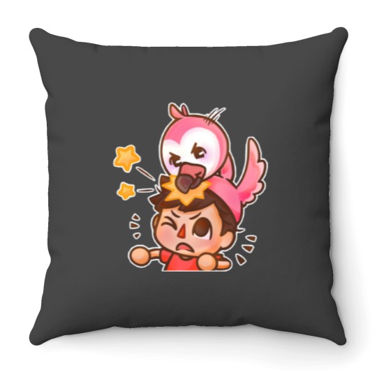 Discover Albert Flamingo Youtooz Sticker Throw Pillows