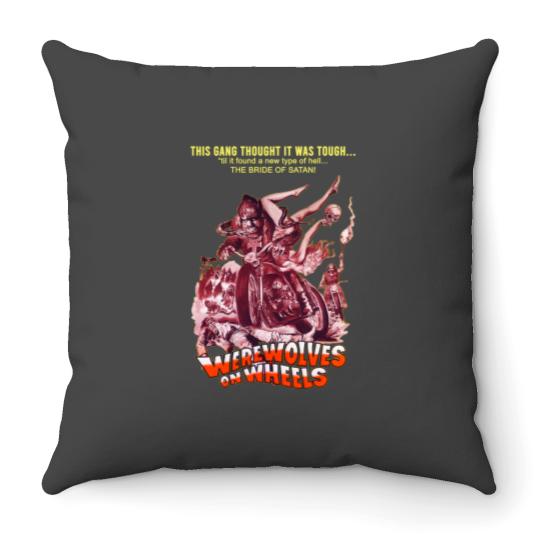 Discover Werewolves on Wheels Mens Horror Throw Pillows