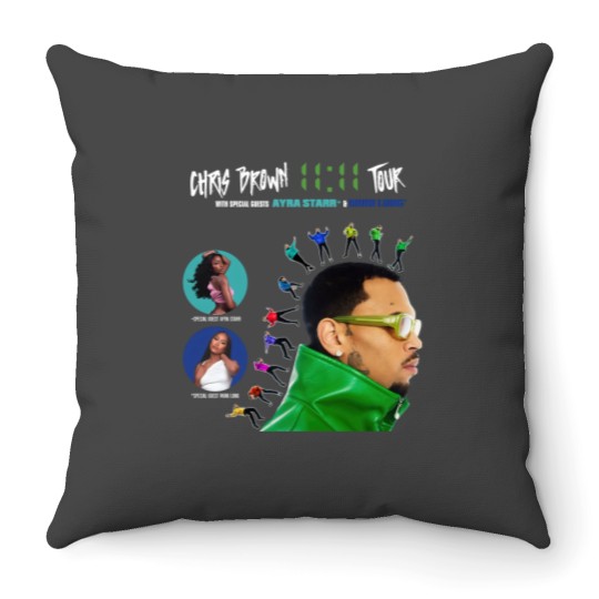 Discover Chris Brown 11:11 Tour 2024 Throw Pillows - Fan Comfort