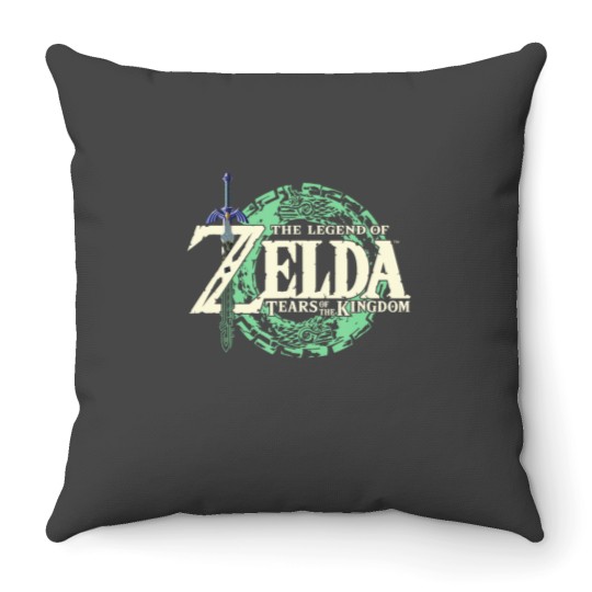Discover The Legend Of Zelda Tears Of The Kingdom Logo Throw Pillows