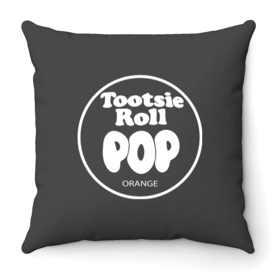 Discover Tootsie Roll Pops, Orange Color Throw Pillows, Funny Candy Throw Pillows, Group Throw Pillows