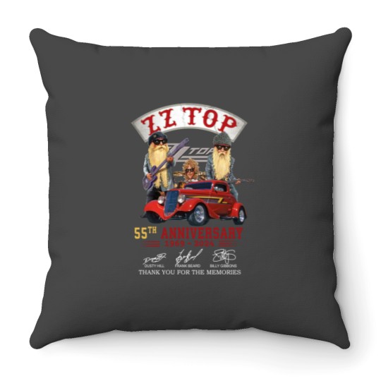 Discover ZZ Top 55th Anniversary Throw Pillows, ZZ Top Rock Band Throw Pillows