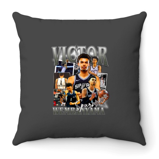 Discover Victor Wembanyama San Antonio Basketball Throw Pillows