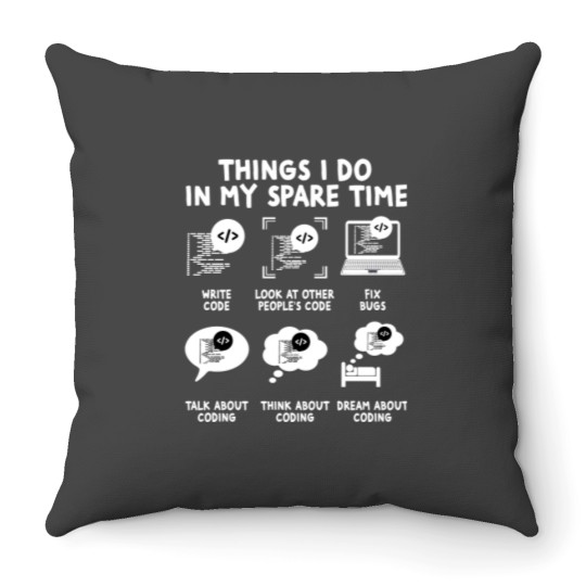 Discover Funny Coder Programmer Throw Pillows