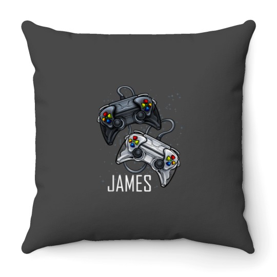 Discover James Video Game Online Gaming Gamer Player Boys Name 3911 Throw Pillows