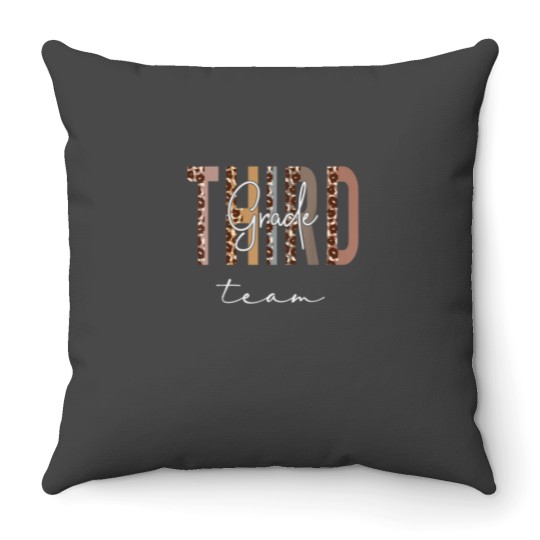 Discover Third Grade Team Hello Back To School Appreciation Leopard Throw Pillows