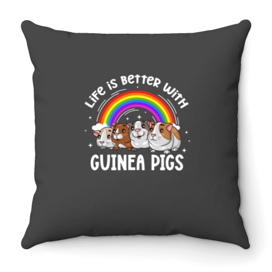 Discover Guinea Pig Life Is Better With Guinea Pigs Rodent Pet Kawaii Throw Pillows