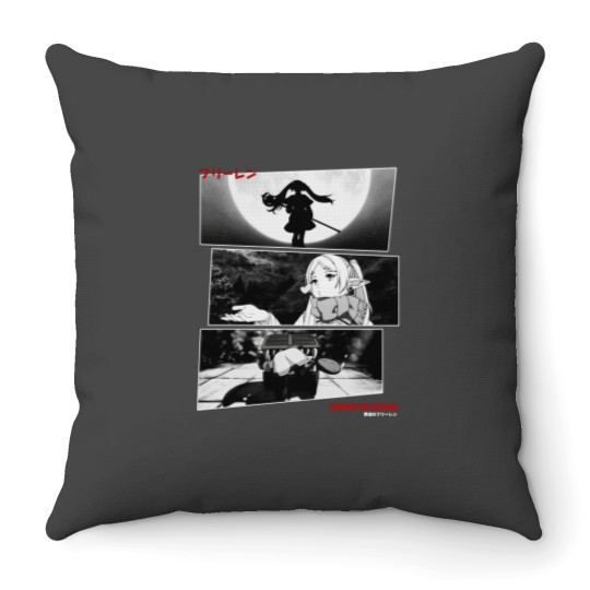 Discover Sousou No Frieren Frieren Halftone Design Throw Pillows