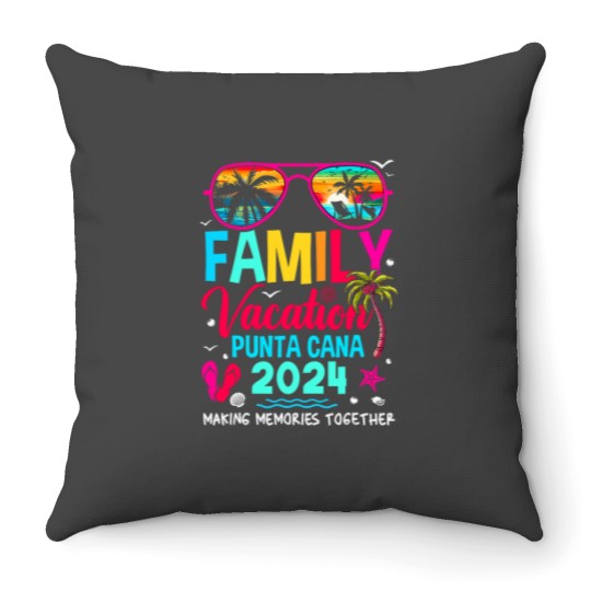 Discover Family Vacation Punta Cana 2024 Dominican Republic Throw Pillows