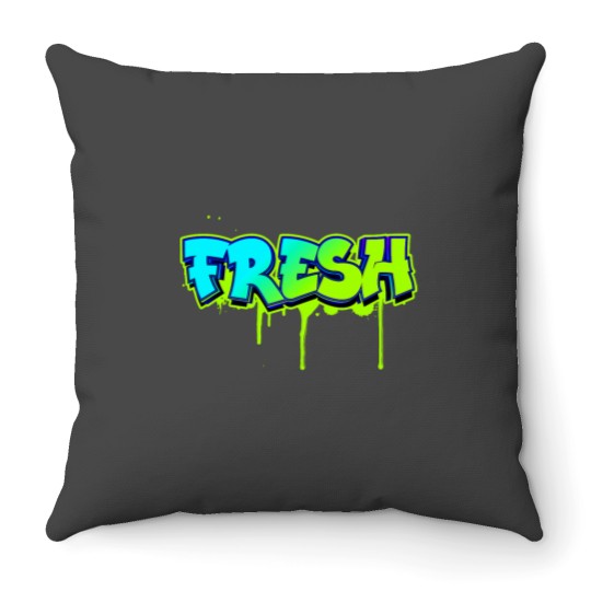 Discover Fresh Old school graffiti style Funny graffiti graphic Throw Pillows